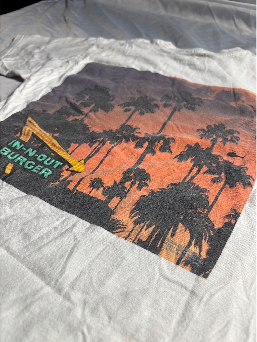 In-N-Out Burger Graphic Tee with Sunset Palm Trees